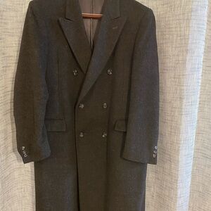 Classic Black Double-Breasted Wool Coat